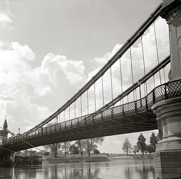 Bridge across the river Hammersmith Fulham Boundary Deserted peaceful