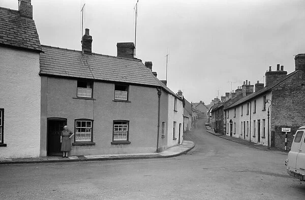Bridge Street in Crickhowell, Powys, Wales. 1964