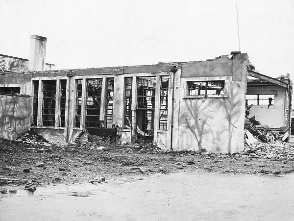 Bridlington Grammar School, destroyed in The Blitz. circa 16th November 1940