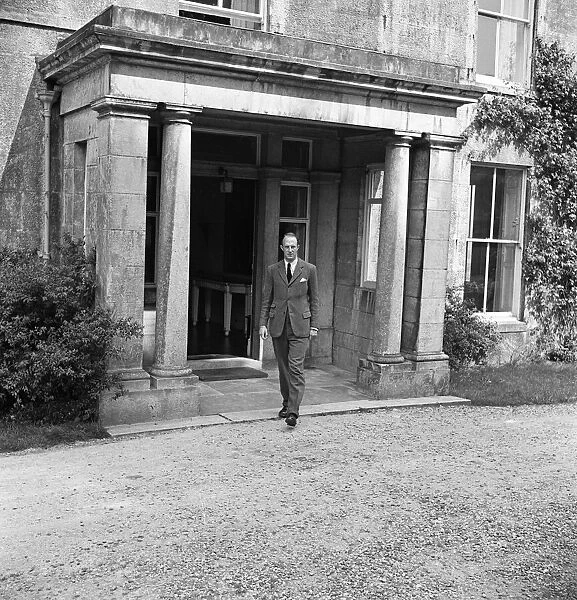 Brigadier Fitzroy Maclean at home in Yealand Conyers, Lancashire. 1949