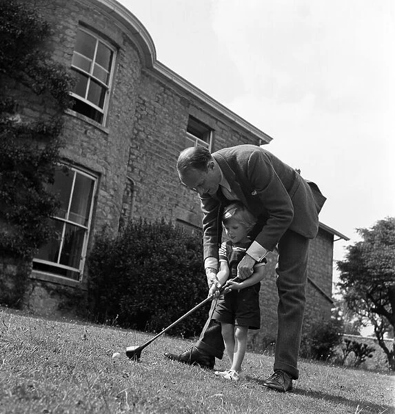 Brigadier Fitzroy Maclean and his son Charles at home in Yealand Conyers, Lancashire