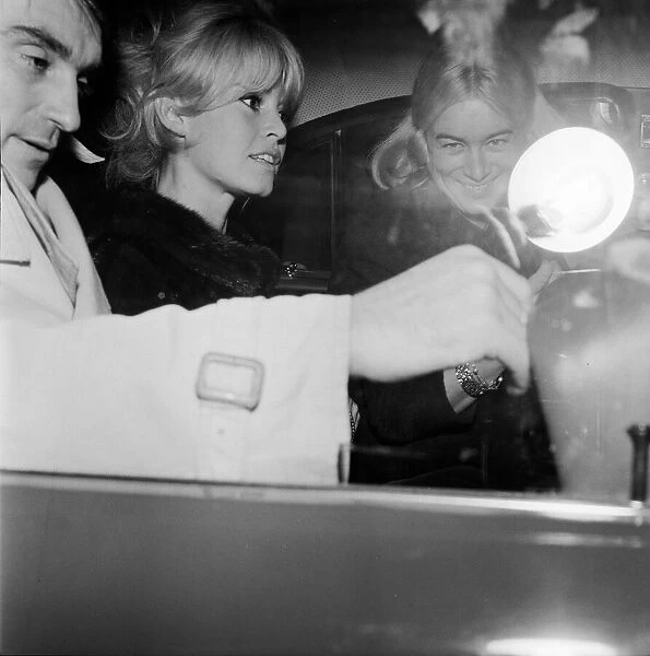 Brigitte Bardot (30) actress pictured leaving the Westbury Hotel in Mayfair