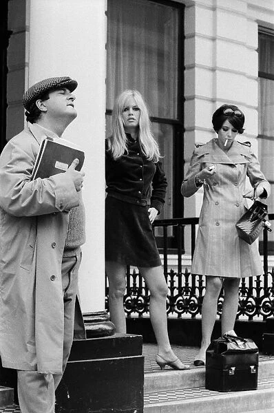 Brigitte Bardot, French actress, filming outside the Windsor Hotel, Lancaster Gate