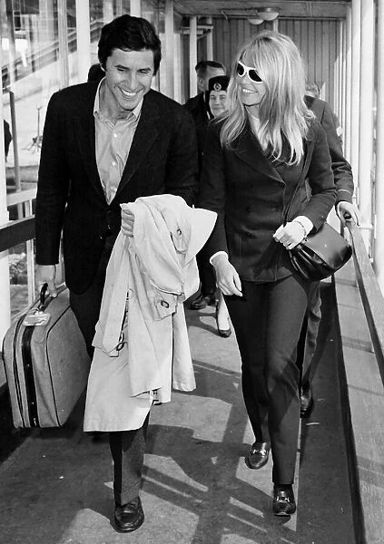 Brigitte Bardot French actress and boyfriend 1966 Bob Zaguri at Heathrow
