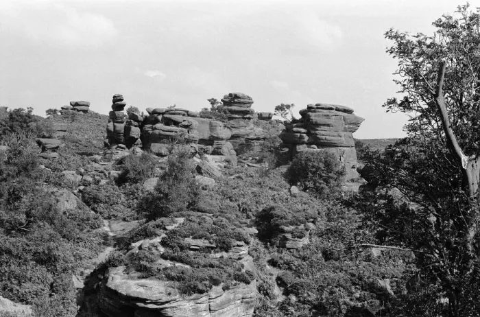 Framed Print : Brimham Rocks, the balancing rock formations on Brimham Moor in North Yorkshire, England Framed Print : Brimham Rocks, the balancing rock formations on Brimham Moor in North Yorkshire, England