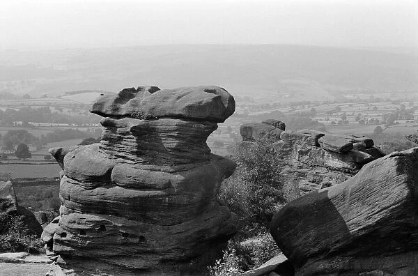 Brimham Rocks above Nipperdale, North Yorkshire. September 1971