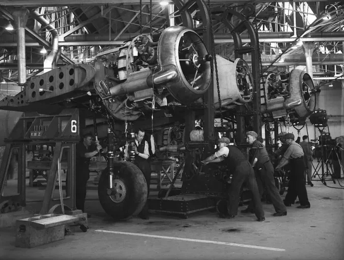 Framed Print : Bristol aircraft factory W400 Circa March 1942 This is the factory where
