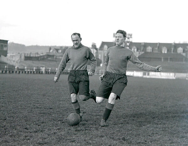 Bristol City FC. J. Paul and T. Scott in training. 11th December 1929. DM17168a