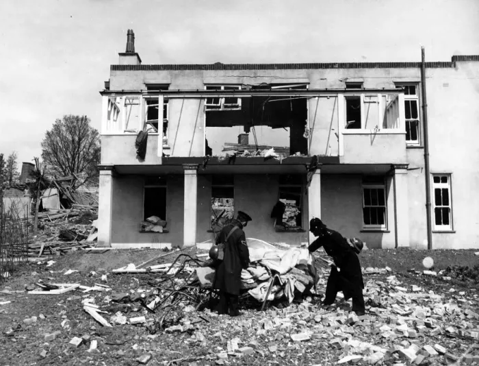 Framed Print : Bristol hospital bombed 1941 March / April Framed Print : Bristol hospital bombed 1941 March / April