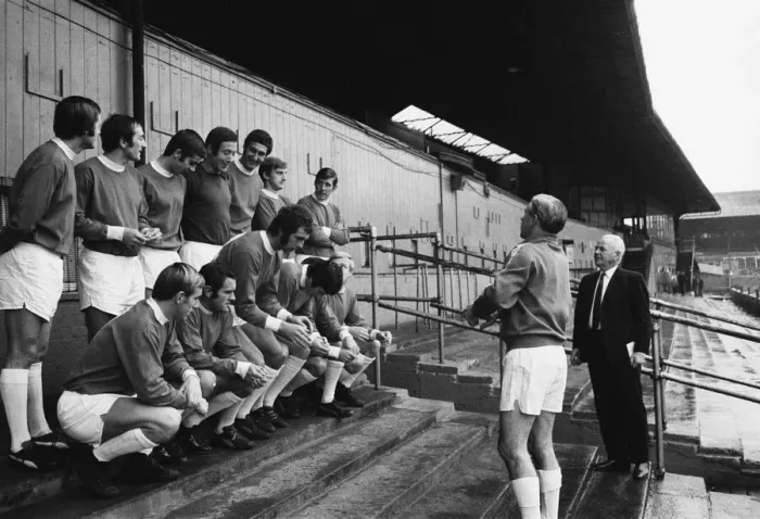 Framed Print : The Bristol Rovers football team with manager Bill Dodgin at their Eastville Stadium home Framed Print : The Bristol Rovers football team with manager Bill Dodgin at their Eastville Stadium home
