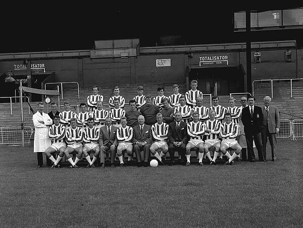 Bristol Rovers football team pose for a team group at their Eastville Stadium home
