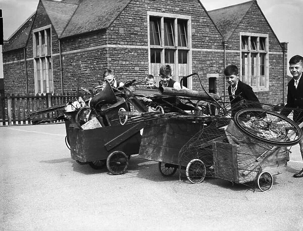Bristol schoolchildren seen here collecting scrap metal during the Second World War