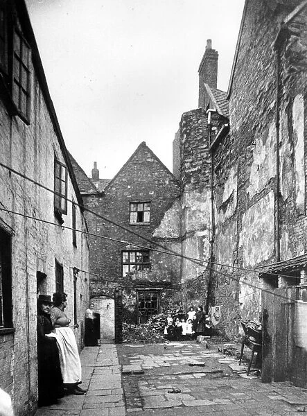 One of the many Bristol slums in Victorian times 1890s