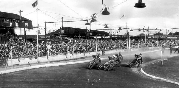 Bristol Speedway, the Bristol Bulldogs perform at the Knowle Stadium in the 1950s