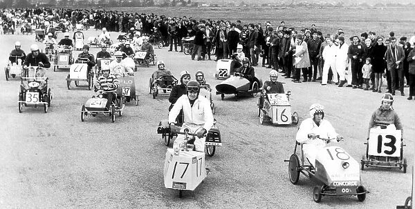 The Bristol University pedal car race at Hengrove Park in 1967