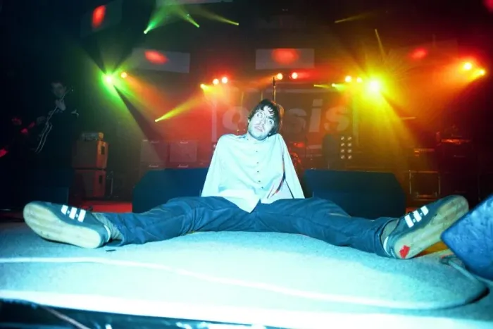 Framed Print : Brit pop band Oasis perform in concert at the Whitley Bay Ice Rink 19  /  01  /  96