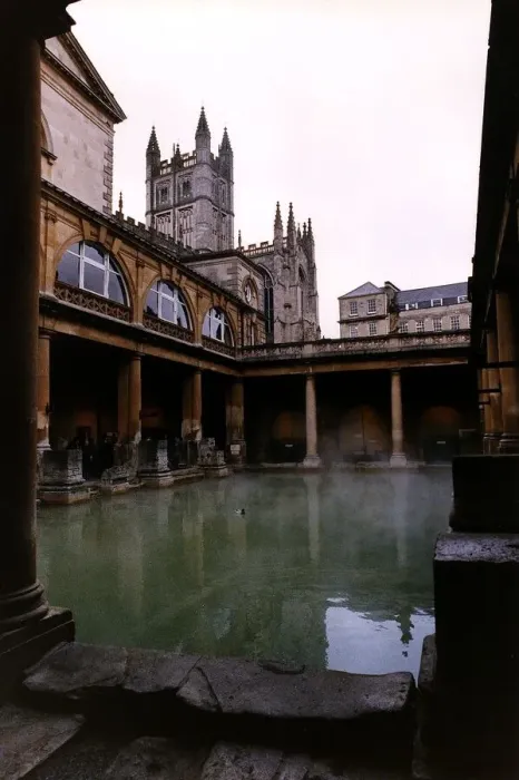 Framed Print : Britain Bath - General view of pump room and roman bath house Framed Print : Britain Bath - General view of pump room and roman bath house