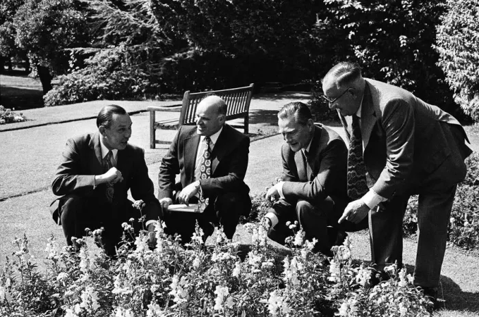 Framed Print : Britain in Bloom judging, Teesside. 1975 Framed Print : Britain in Bloom judging, Teesside. 1975