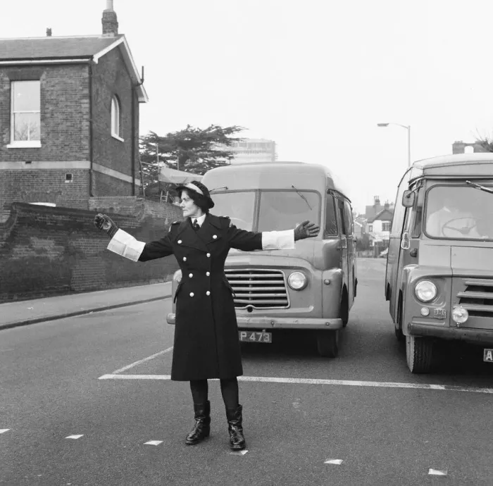 Framed Print : Britains first Traffic Warden to control traffic as opposed to booking cars for