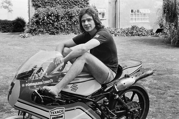 Britiains new World Motorcycle racing Champion Barry Sheene relaxing at home in
