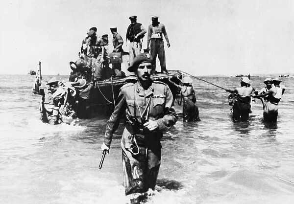 The British (15th Indian Corps) landing on Ramree Island, Arakan, Burma