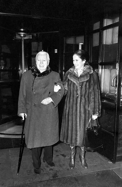 British actor Sir Charlie Chaplin and wife Dona in London. January 1975 75-00221