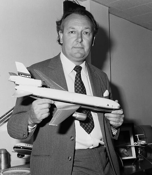 British airline entrepreneur Freddie Laker, chairman of Laker Airways