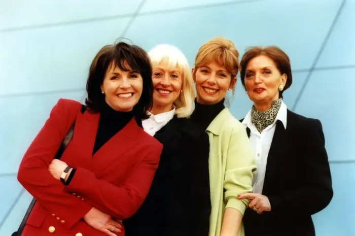 Framed Print : Former British Airways cabin crew, (left to right) air hostesses, Deidre Foster Framed Print : Former British Airways cabin crew, (left to right) air hostesses, Deidre Foster