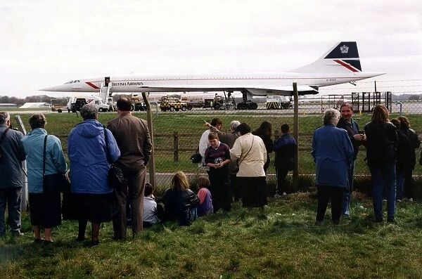 British Airways Concorde aircraft  /  airliner G-BOAF visits Newcastle Airport in April