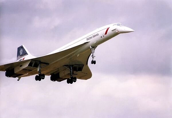 British Airways Concorde aircraft  /  airliner G-BOAB visits Newcastle Airport