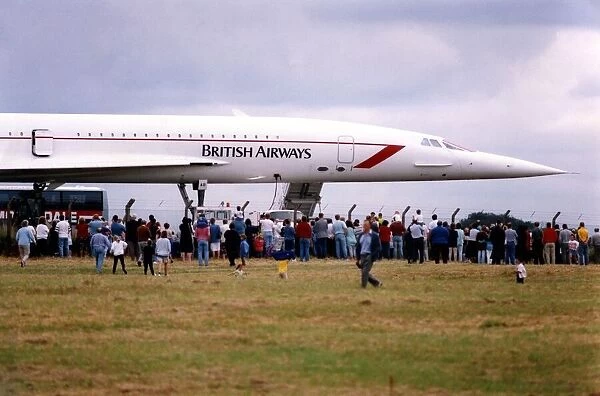 British Airways Concorde aircraft  /  airliner G-BOAB visits Newcastle Airport