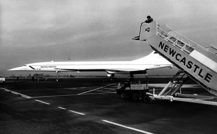 Framed Print : British Airways Concorde airliner  /  aircraft visits Newcastle Airport