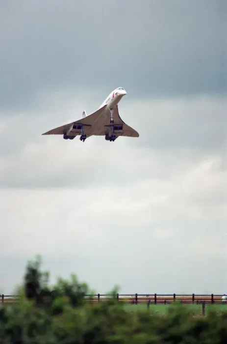 Framed Print : British Airways Concorde G-BOAF seen here on final approach to Newcastle Airport 24th