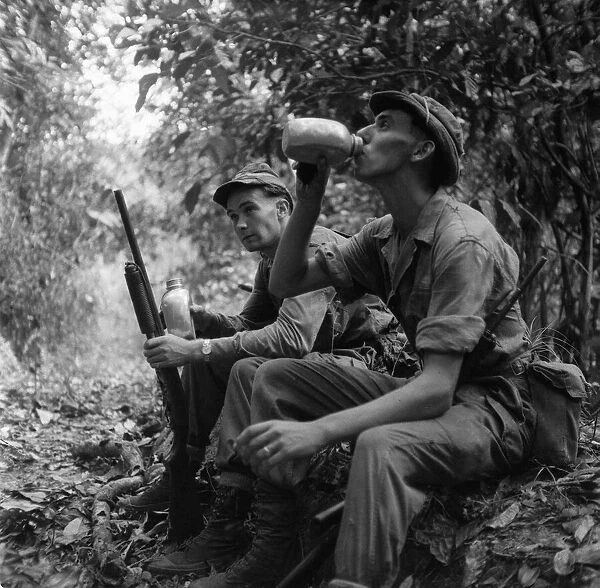 A British anti terrorist jungle patrol in Malaya in 1959