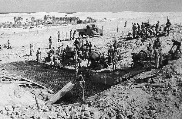 British Army constructing gun emplacements near Alexandria, Egypt