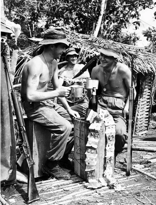 Framed Print : British Army troops spend Christmas in Borneo, Indonesia December 1964