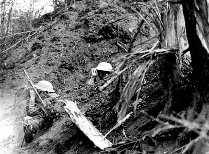 Framed Print : British Army Western Front May 1918 Two artillery officers observing the fall of Framed Print : British Army Western Front May 1918 Two artillery officers observing the fall of