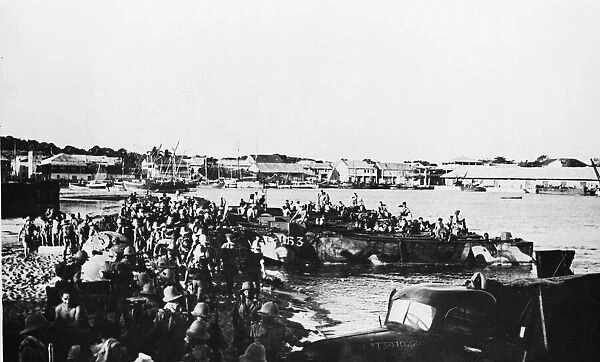 British assault craft reaching the shores of Toamasina, Madagascar during Second World