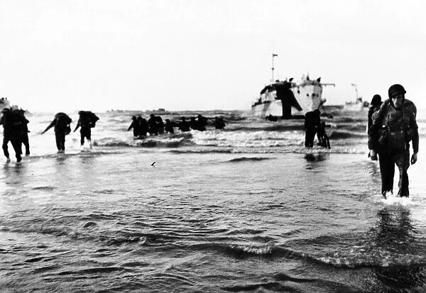 More British assault troops land on the beaches of Normandy