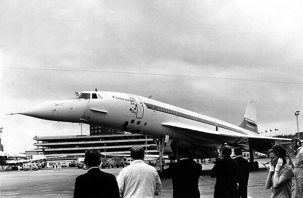 The British assembled Concorde 002 arrived at Heathrow Airport after completing a 45