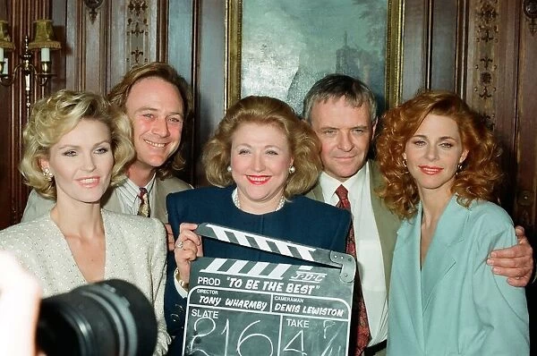 British author Barbara Taylor Bradford (centre) pictured at a photocall with the cast of