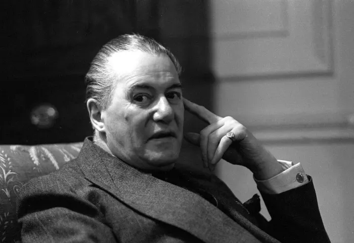 Framed Print : British author Dennis Wheatley poses for portraits in his home. 7th January 1964