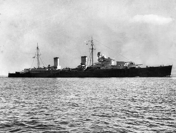 British Battlecruiser HMS Penelope, part of a Mediterranean small British naval force