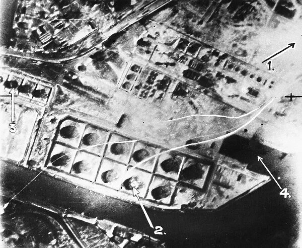 British Bombers over Venice: This photograph taken during a night attack on targets near