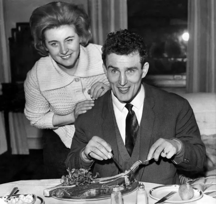 Framed Print : British boxer John McCormack at home eating dinner at the table. November 1962 Framed Print : British boxer John McCormack at home eating dinner at the table. November 1962