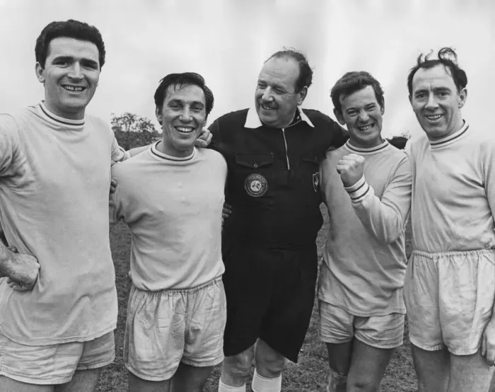 Framed Print : British comedy double act Hope and Keen carried their stage act on to the football pitch
