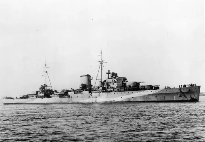 Framed Print : The British cruiser HMS Ajax. September 1943 Framed Print : The British cruiser HMS Ajax. September 1943