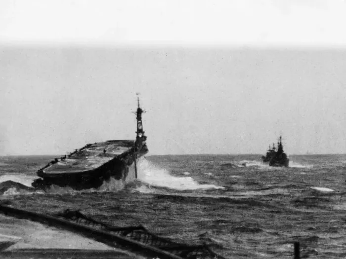 Framed Print : British escort carriers Campania and Nairana where responsible for several kills when Framed Print : British escort carriers Campania and Nairana where responsible for several kills when