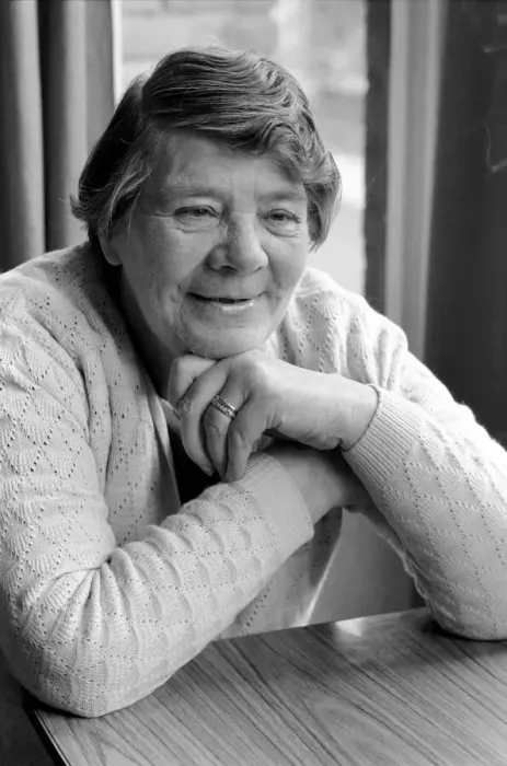 Framed Print : British family feature: A grandmother sitting at her dining table Framed Print : British family feature: A grandmother sitting at her dining table