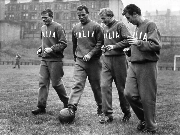 British footballers who play for Italian clubs (left to right) Gerry Hitchens